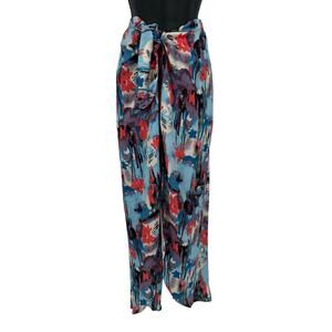NEW Mahila Colorful Watercolor Wrap Swim Cover Pants Large